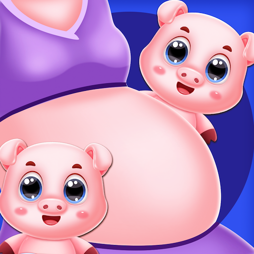 Baby pig mommy newborn icon
