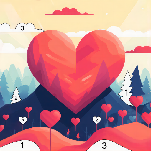 Heart Love Color By Number icon