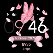Pink Butterfly Flowers – ReS26 Apk by RECREATIVE Watch Faces