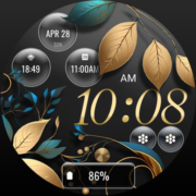 FLW079 Golden Leaves Apk by MJ Watchfaces