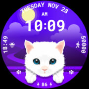 Cat Animated Watch Face 089 Apk by Lihtnes