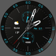 Black Modern Analog Apk by Pars Watch Faces